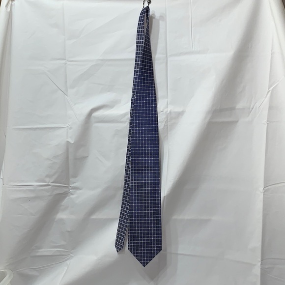 Romario Mancini Blue, white and yellow Tie 58.5” L 4” W - Picture 2 of 5